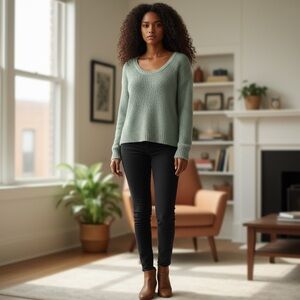 Kaisley Boutique Loose Knit Sweater Size Large‎ Sage Green